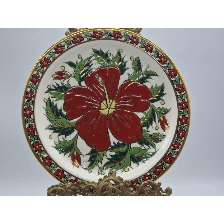 Vintage Ceramica Olympia Rhodes Wall Plate - 24K Gold Seva