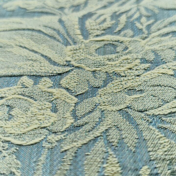 Antico Tessuto Jacquard Valenciano, Pannello in Damasco di Seta e Cotone, Tessile d'Inizio XX Secolo per Costumi Storici