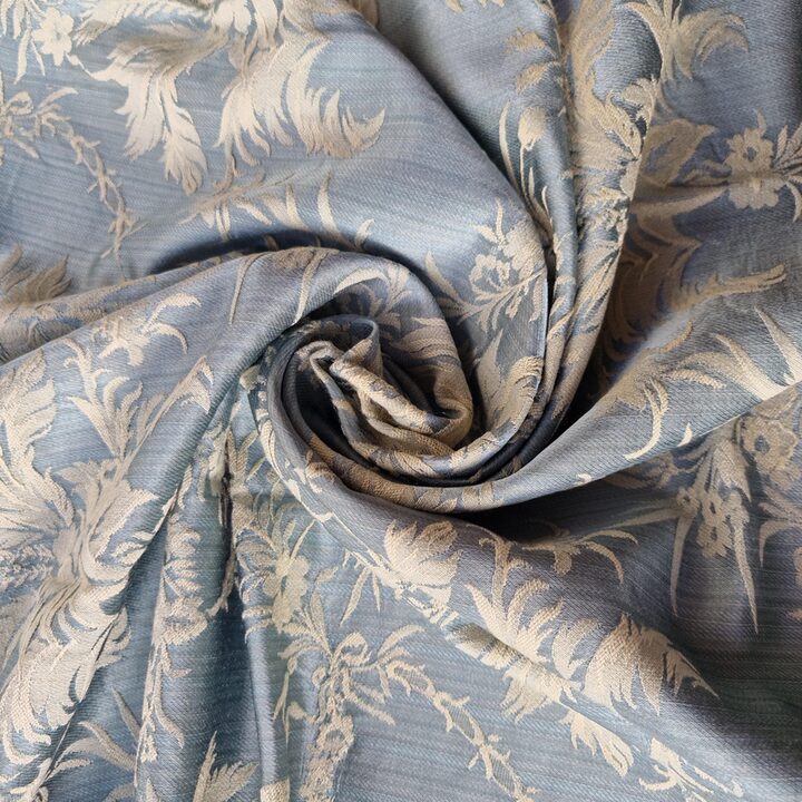 Tejido Jacquard Valenciano Antiguo, Panel de Brocado de Seda y Algodón, Textil de Principios del Siglo XX para Costura Histórica