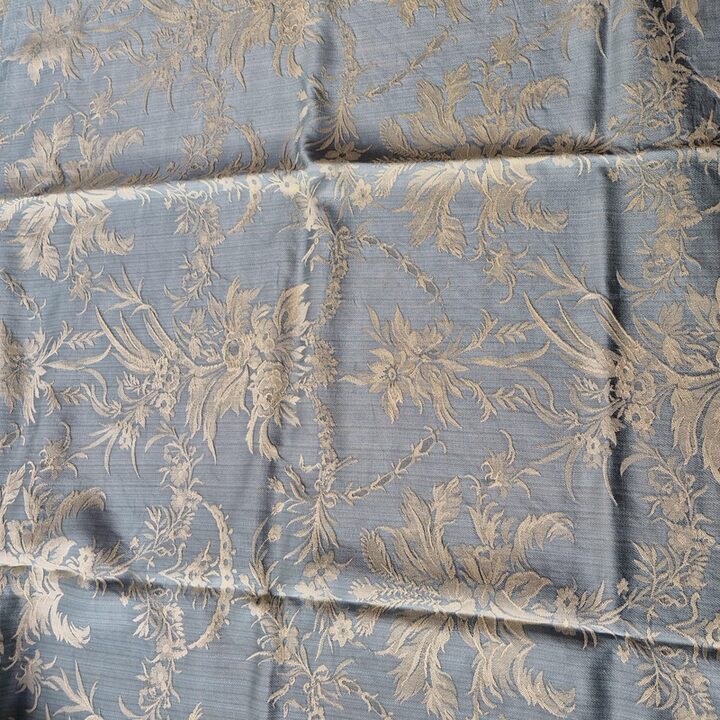 Antico Tessuto Jacquard Valenciano, Pannello in Damasco di Seta e Cotone, Tessile d'Inizio XX Secolo per Costumi Storici