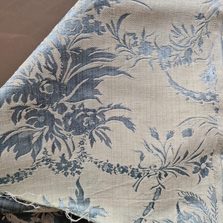 Tejido Jacquard Valenciano Antiguo, Panel de Brocado de Seda y Algodón, Textil de Principios del Siglo XX para Costura Histórica
