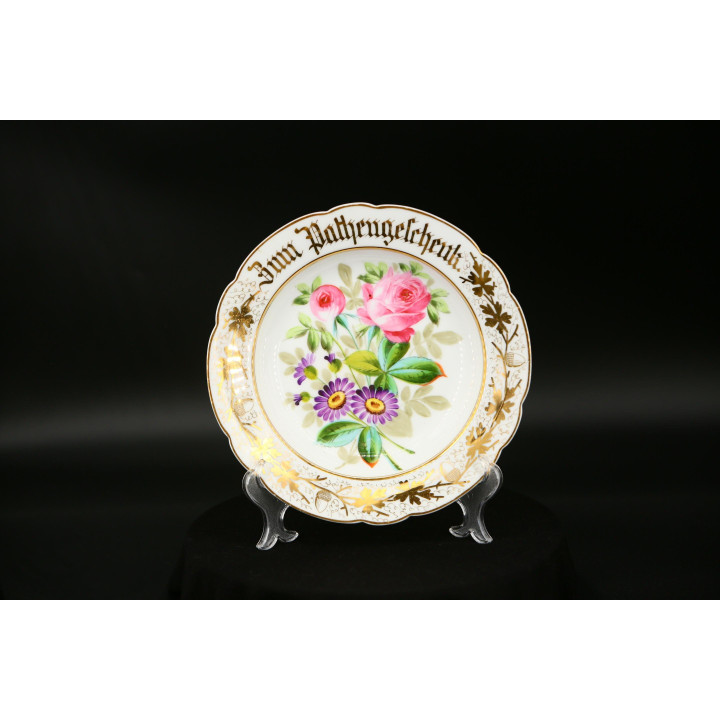Prato de Porcelana Alemã Século XIX - Pathengeschenke