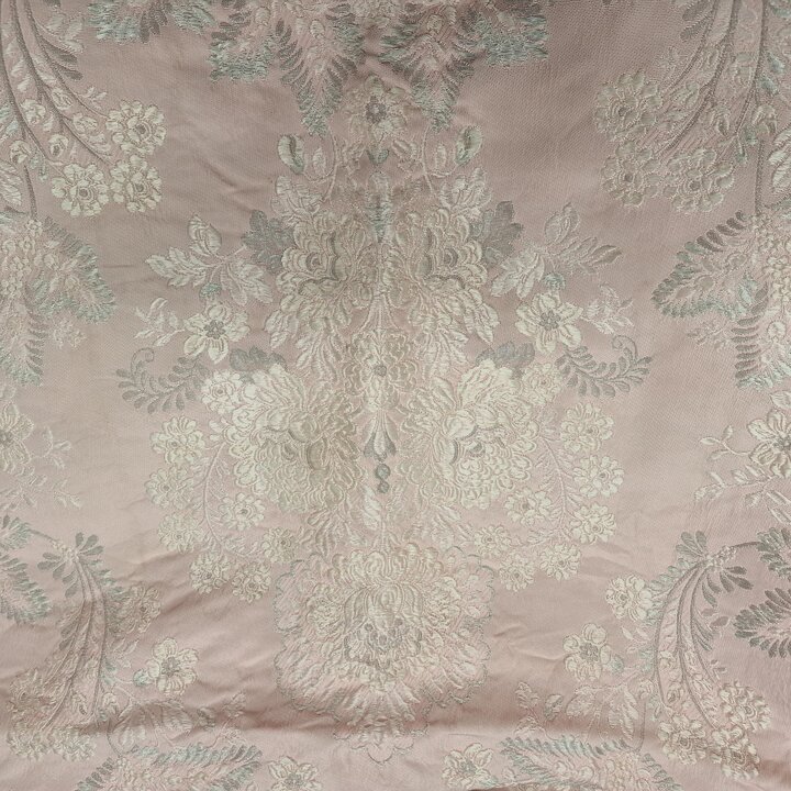 Tessuto Broccato Vintage Rosa e Argento per Costume Regionale Fallas Valencia - Lotto 3 Pezzi