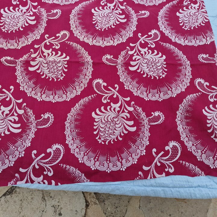 Chutes de Tissu Jacquard Vintage Espagnol, Pièces de Coton Floral du Milieu du Siècle pour Tapisserie, Prix par Pièce