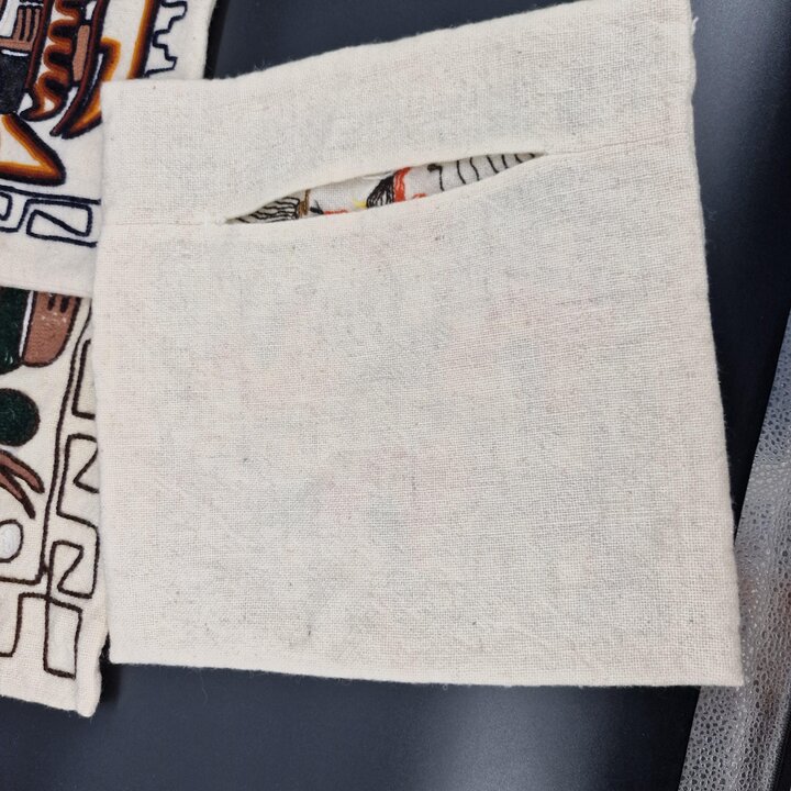 Peruvian Hand Embroidered Pillow Case 15x15 Peru Folk Art Wool Embroidery Nazca Inca Tumi Motif Ethnic Boho Decor Colorful Cushi
