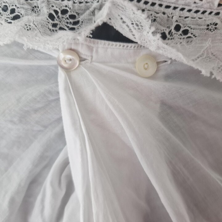 Culotte Pantalon Victorien, Pantalon de Batiste Coton Blanc XIXe, Fente Entrejambe Ouverte avec Monogramme Brode, Taille S Taill