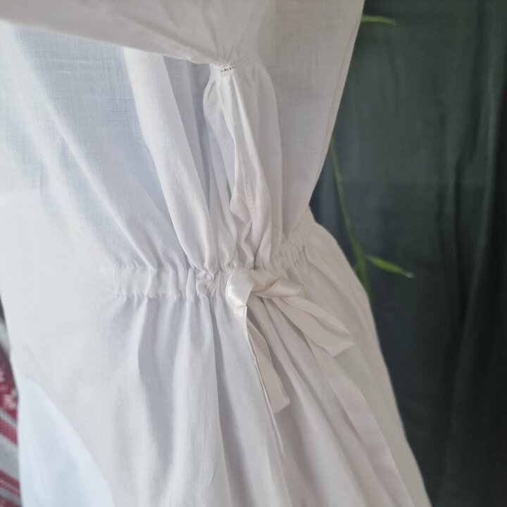 Camicia da Notte Vintage in Cotone Anni 60, Vestito da Notte Bianco con Pizzo Viola, Lingerie Donna Nuova, Taglia M L