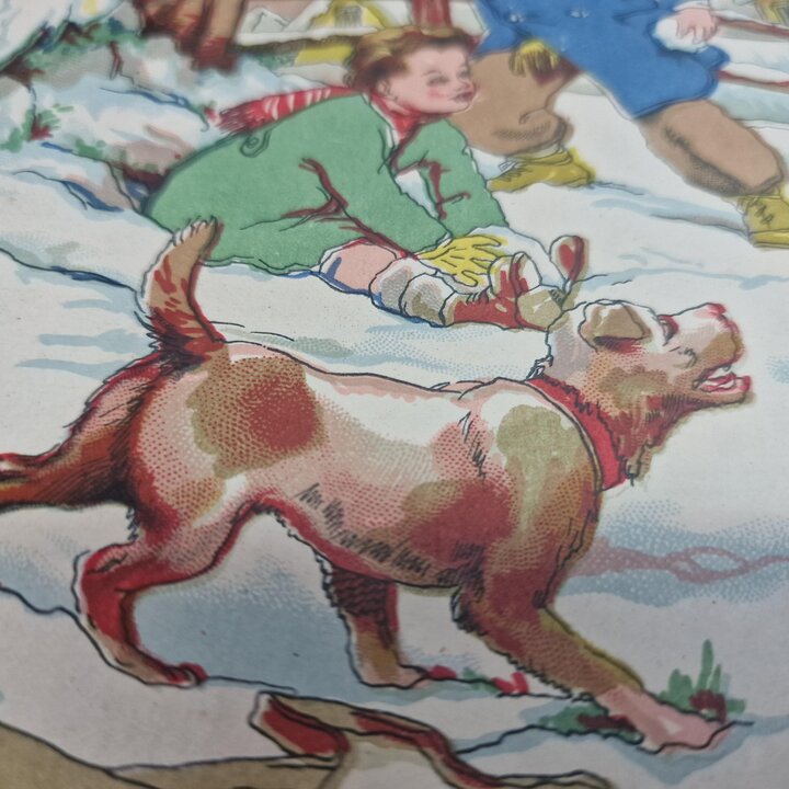 Stampe Vintage per Bambini, Poster Litografici, Archivio Fabbrica Giocattoli, Illustrazioni delle Stagioni, Set di 4, Anni 40