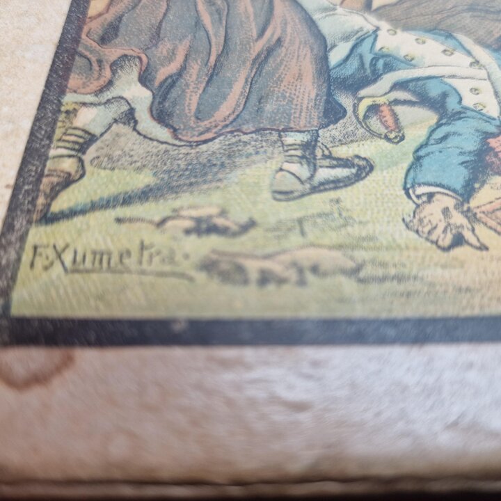 Gioco di Cubi Rompicapo Hijos de Paluzie, Battaglie della Guerra de Indipendenza Spagnola di F Xumetra, 28 Cubi, circa 1905