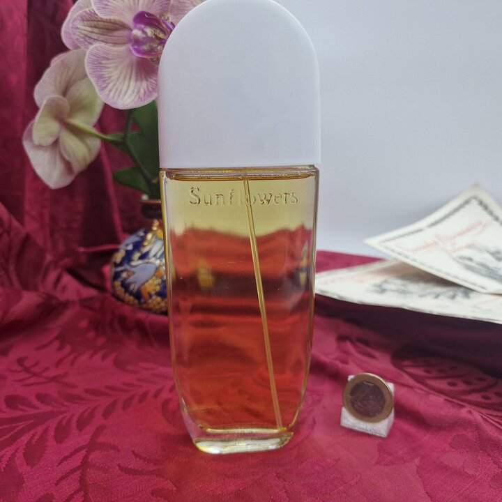 Vintage Eau de Toilette Sunflowers Elizabeth Arden 100 ml 3.3 oz, gemaakt in Frankrijk originele jaren 90 formule, bijna vol