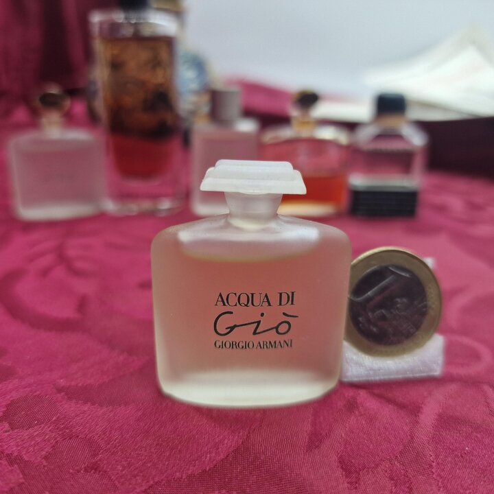 Conjunto de 6 Miniaturas de Perfume Vintage Giorgio Armani, Si 15ml, Gio EDP, Acqua di Gio, Armani Eau Pour Homme Coleacao
