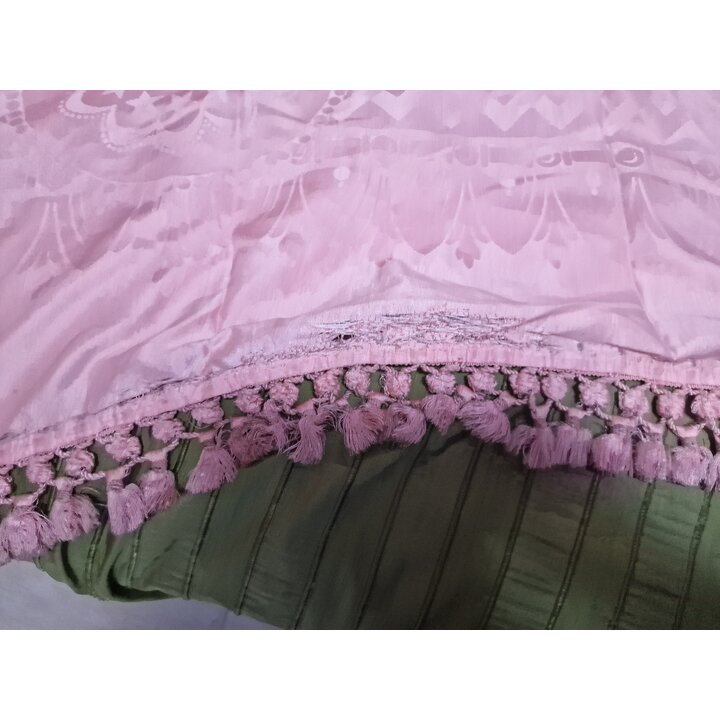 Colcha Antigua de Seda Italiana Damasco Rosa, Retal de Seda del Siglo XIX para Restauración, Tela Antigua de Costura 200x260cm