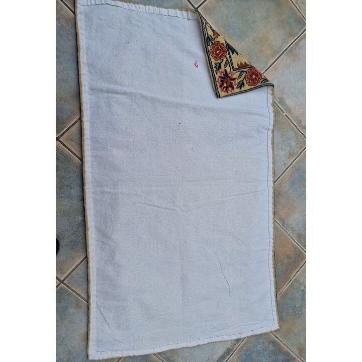 Para Indyjskich Dywanów Wełnianych Haft Snużykowy 65x110, Ręcznie Haftowany Dywanik Boho Vintage, Makatka Kaszmir, Dywany Kwiato