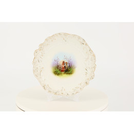 Vintage 1970s Porcelain Plate Romantic Galante Scene