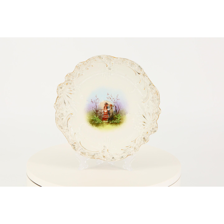 Plato de Porcelana Vintage 1970 Escena Galante