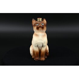 Vintage Siamese Cat Brandy Bottle, Ceramic Figurine, Made in Spain, 1990s