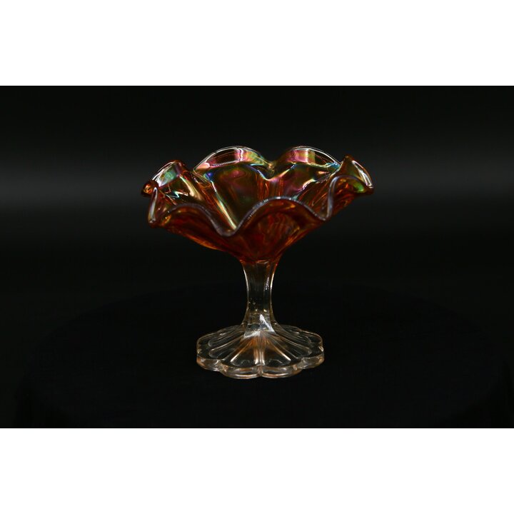 Tigela de Vidro de Carnaval Marigold - Estilo Vintage Década de 1970