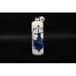 Ceramic Delft Blue Bottle, Bols Apricot Brandy Decanter with Windmill, Handpainted Delftware 750ml, Vintage 1990s with Stopper