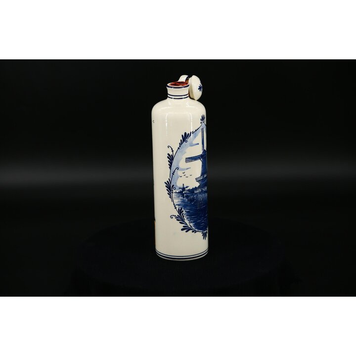 デルフトブルー陶器ボトル ボルス アプリコットブランデー デキャンタ 風車 手描き 750ml 1990年代 ヴィンテージ 栓付き