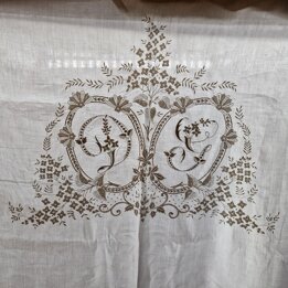 19世紀 アンティーク 手刺繍 上質リネン ベッドリネンセット スペイン婚礼品