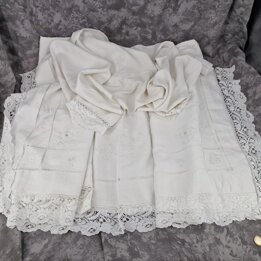 アンティーク手刺繍リネンセット リシュリューレース モノグラムHM