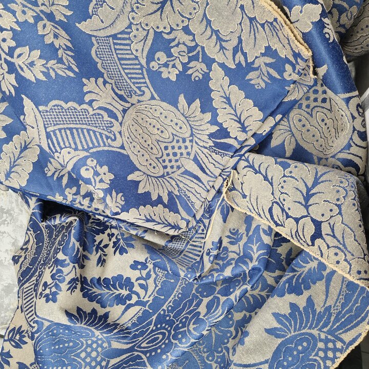 Tessuto Jacquard di Cotone Vintage Spagna Metà XX Sec 160 cm Largh