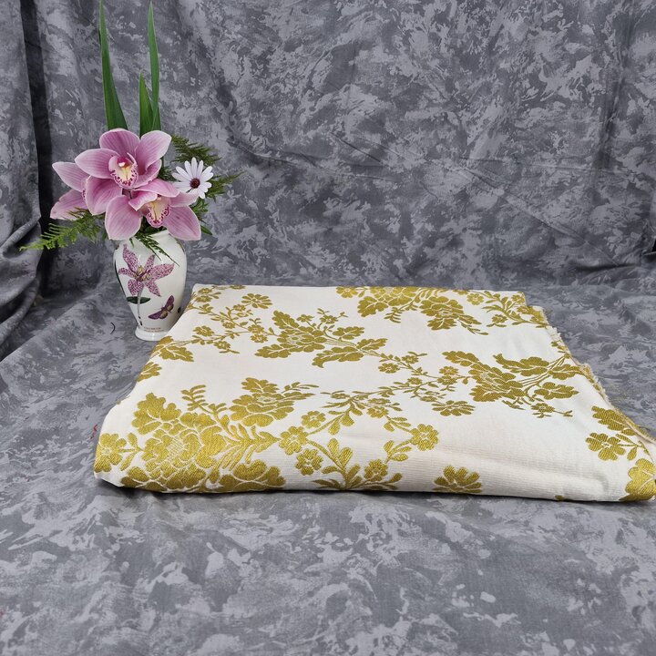 Tessuto Jacquard di Valencia Metà del Secolo Lurex Oro 130 cm