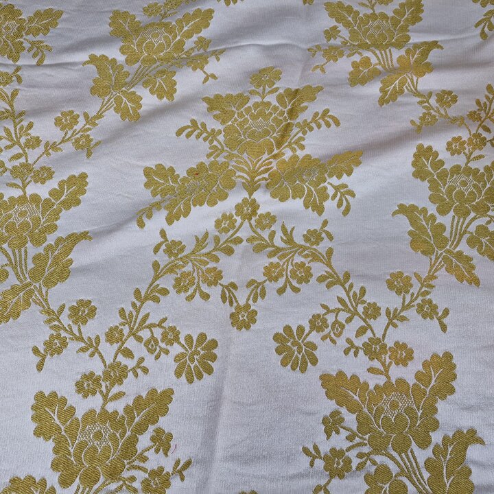 Tessuto Jacquard di Valencia Metà del Secolo Lurex Oro 130 cm