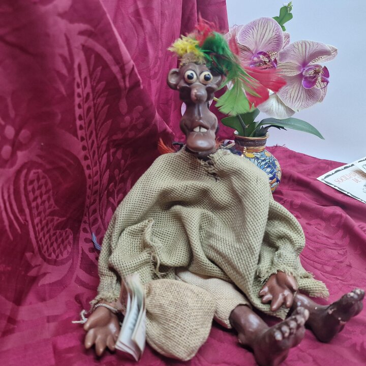 Colección de 5 Muñecos Manit Hechiceros Cerámica Valencia España Años 80 Escultura Caricaturesca Satírica Española Folk Art
