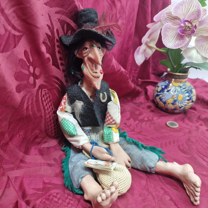 Verzameling van 5 Manit Hechiceros Poppen Keramiek Valencia Spanje Jaren 80 Satirische Karikatuur Spaanse Volkskunst Sculptuur