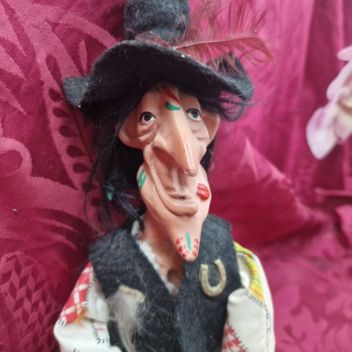Collezione di 5 Bambole Manit Hechiceros Ceramica Valencia Spagna Anni 80 Scultura Caricatura Satirica Spagnola Arte Popolare
