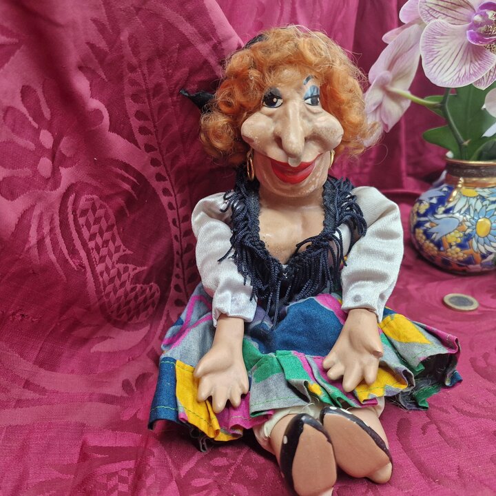 Collezione di 5 Bambole Manit Hechiceros Ceramica Valencia Spagna Anni 80 Scultura Caricatura Satirica Spagnola Arte Popolare
