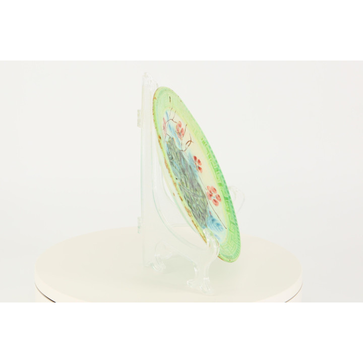 Franse Barbotine Majolica Bord - Begin 20e Eeuw