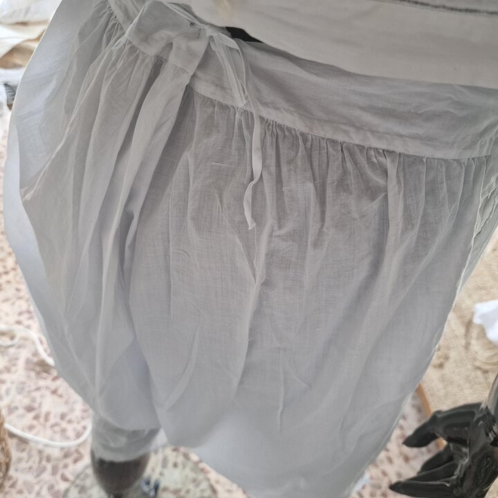 バチスト ランジェリー セット ドロワーズ キャミソール アンティーク 白 コットン 手刺繍 イニシャル 1920年代 Mサイズ バスト 94 cm