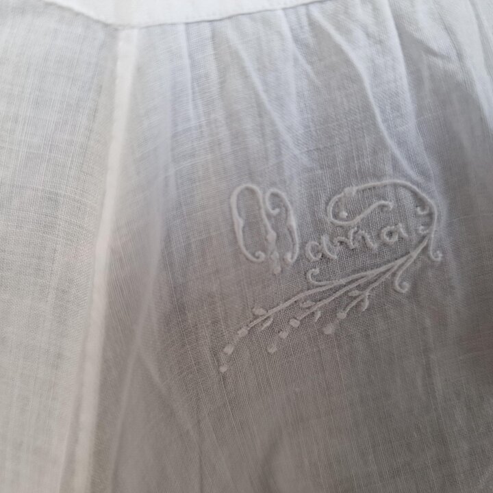 Batiste Lingerie Set Bloomers Camisole 1920s Antique White Cotton Monogram Drawstring Waist Size M Bust 94 cm Art Deco