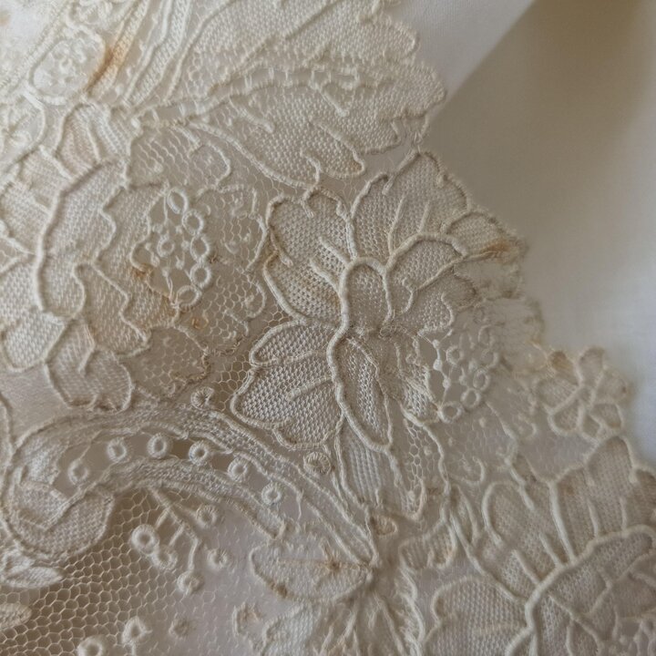 Parure de Lit Ancienne Drap et Taies en Lin Calasanz Marti Barcelone, Broderie Main et Dentelle de Bruxelles, Trousseau 225x300c