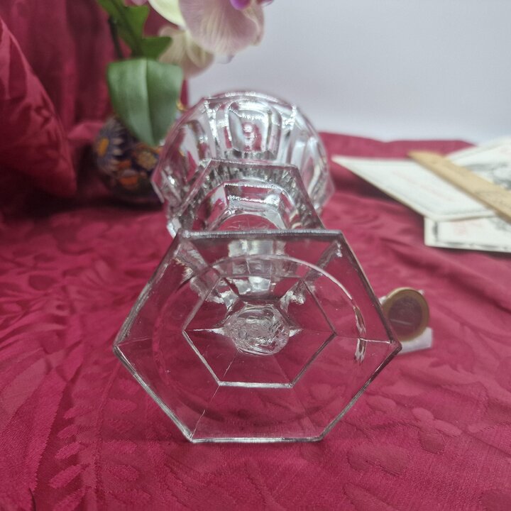 Gobelet en Verre Antique Lafitnik, Verre Réactif aux UV avec Manganèse, 15 cm, Premier Quart du XXe Siècle