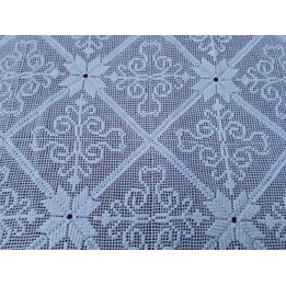 Colcha de Ganchillo Vintage - Manta Algodon Hecha a Mano, Cubrecama Encaje Filet 200x235cm - Decoracion Dormitorio Rustico, Ano 