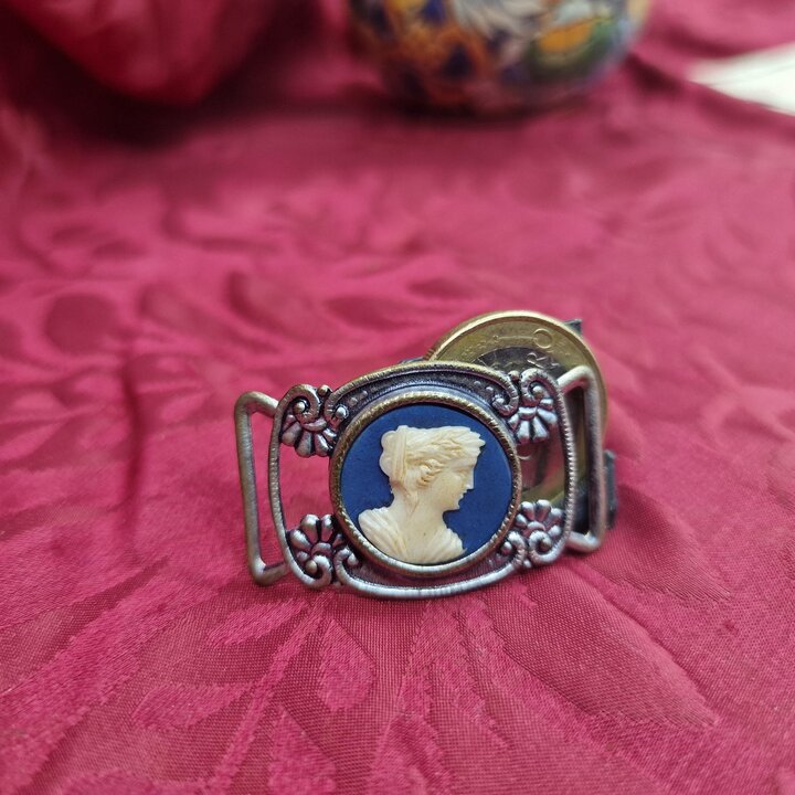 Conjunto de Cinturon y Gargantilla de Terciopelo con Camafeos Vintage, Gargantilla y Cinturon de Terciopelo Azul Estilo Victoria