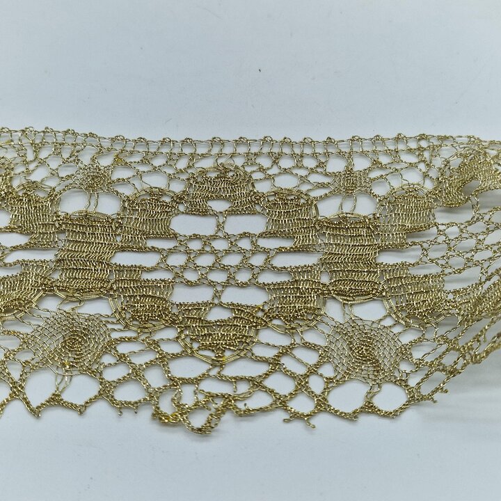 Vintage Gold Metallspitze Set - Mitte 20. Jahrhundert - 2.4 Meter - 8cm Breit