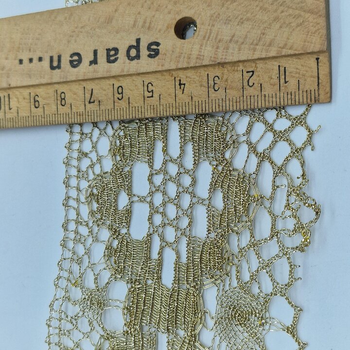 Vintage Gold Metallic Lace Trim Set - Mid-20th Century - 2.4 Meters - 8cm Wide