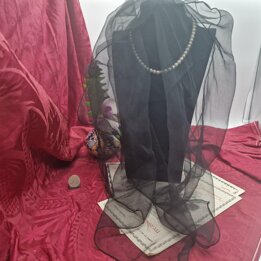 Velo de Tul Negro Mantilla de Iglesia Cobertura de Cabeza Luto, Bufanda de Encaje Vintage Tradicional 90x40 cm