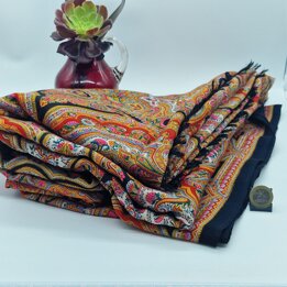 Mantón antiguo de Cien Colores, chal de lana de merino, pañuelo del siglo XIX, textil tradicional de la época isabelina, 320x170