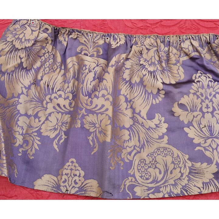 Lambrequim de igreja antigo, final do século XIX, seda jacquard litúrgica com forro de cetim, ornamento de altar têxtil 315cm