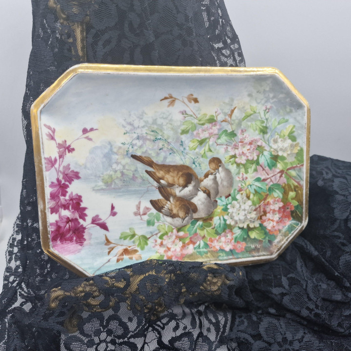 Piatto decorativo in porcellana di Limoges - XIX secolo