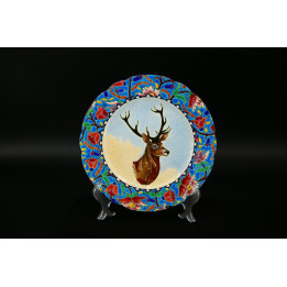 Émaux de Longwy Ceramic Plate - Deer Motif (1970s)