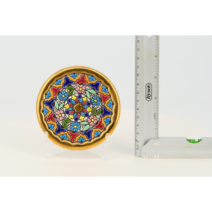Prato Cercolon Vintage Cerâmica Espanhola Ouro 24K