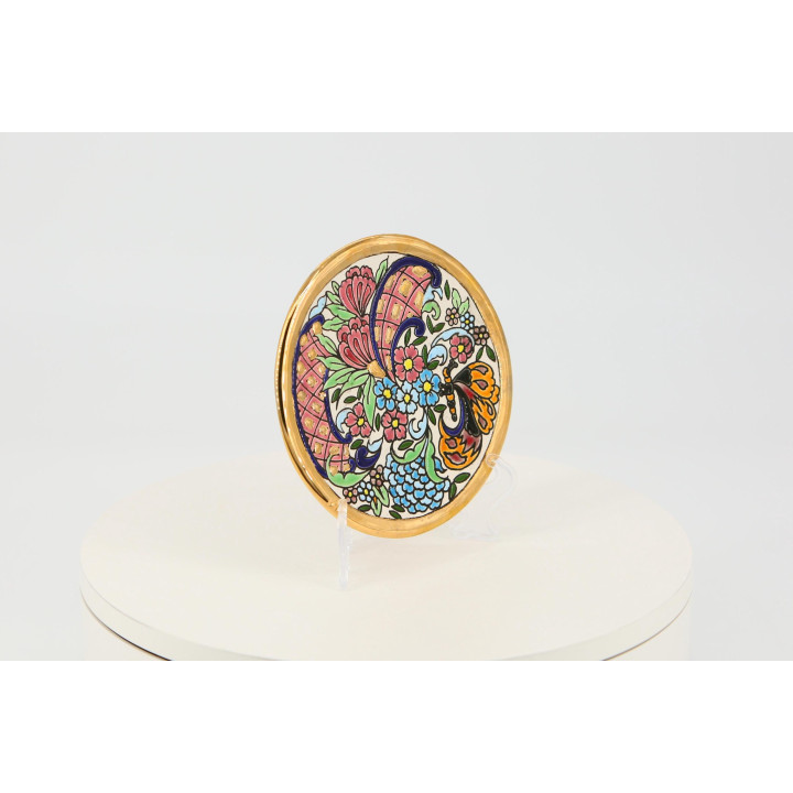 Vintage Artecer Seville Ceramic Plate 24k Gold - 1970s