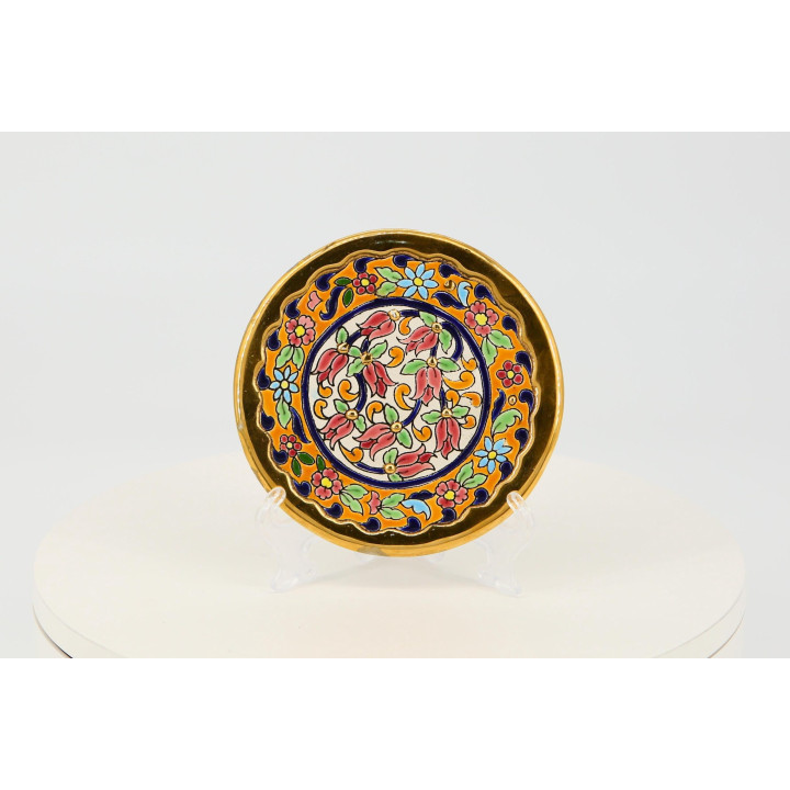 Artecer Sevilla Keramikteller 24K Gold Vintage 1970er