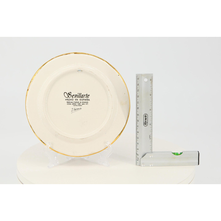 Plato Cerámica Sevillarte 17cm - J. Moreno Oro 24KT